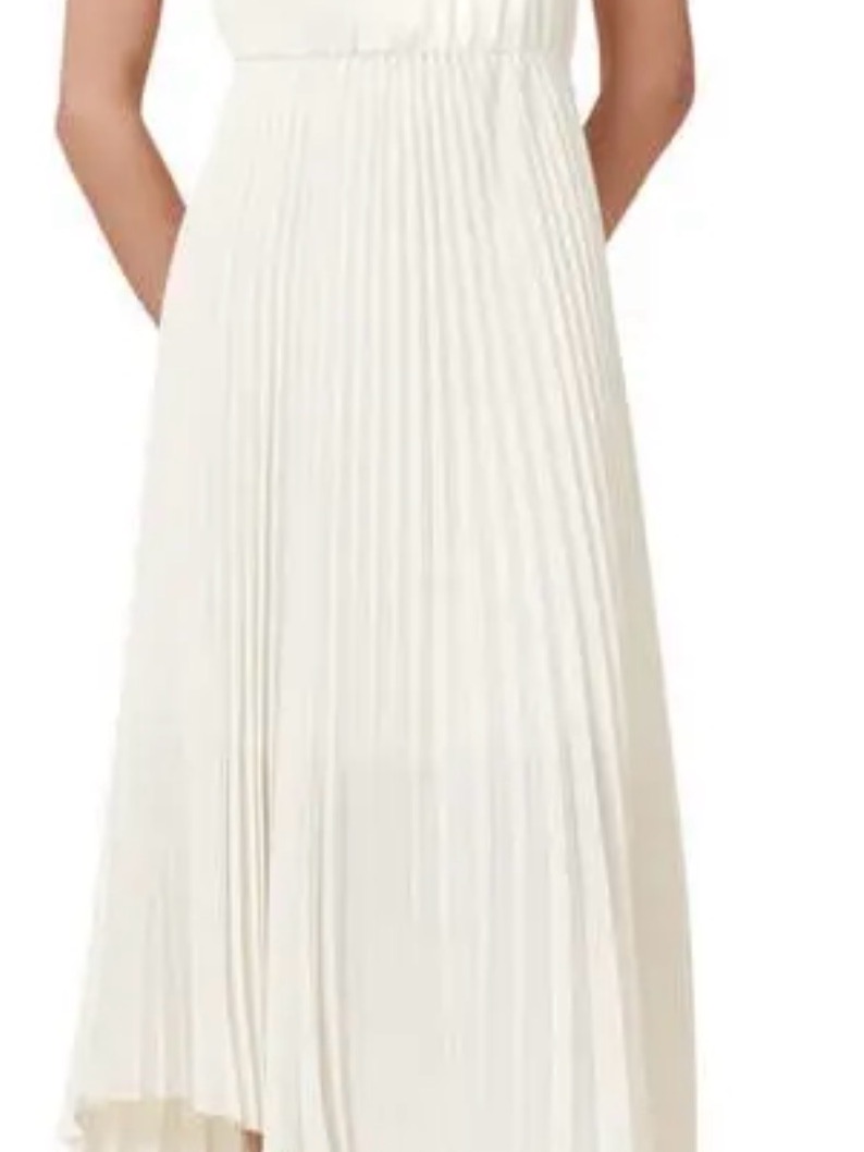 All Saints Leia Harley Longline Dress White Pleated Maxi Dress